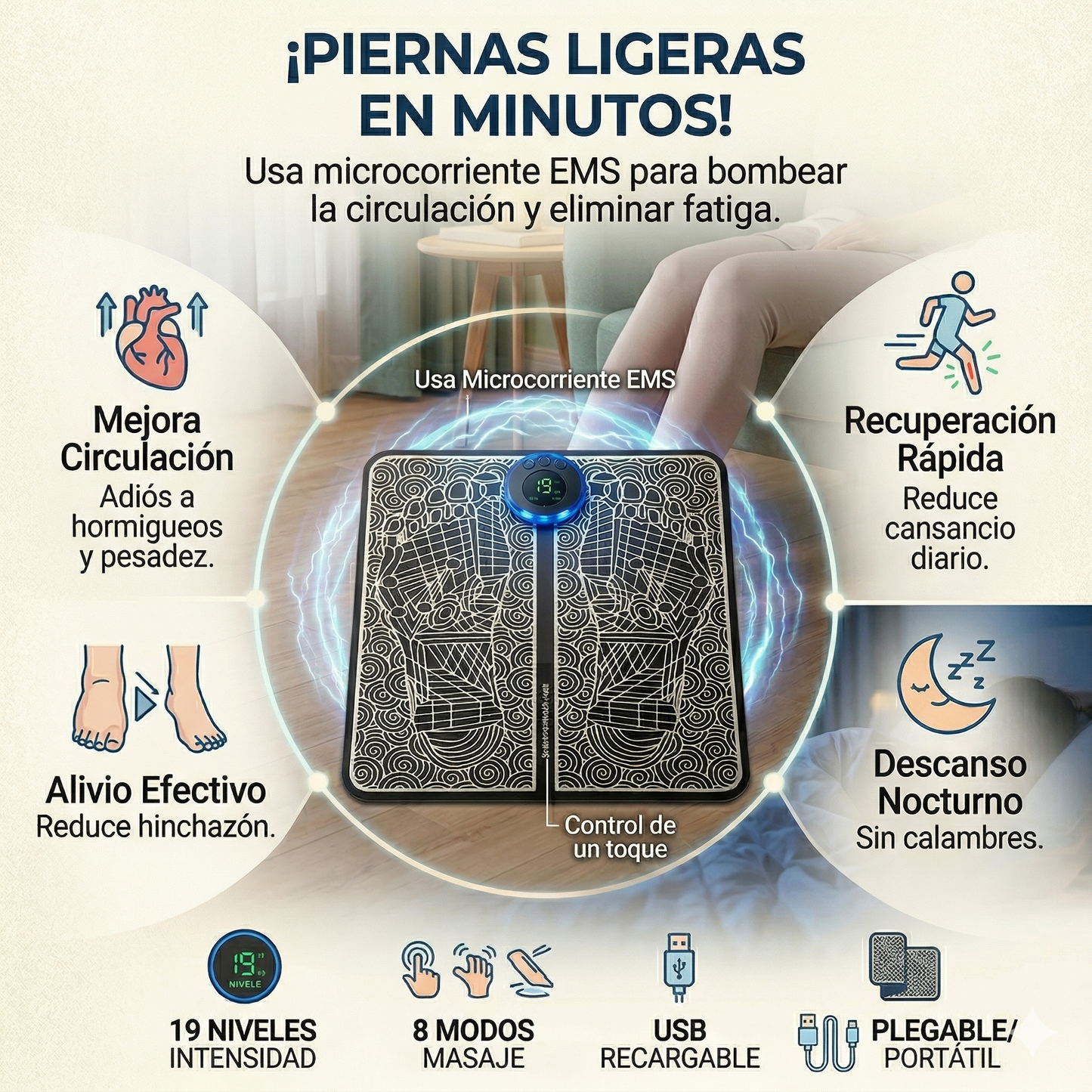 Electrofeet - Tapete de electromasaje muscular
